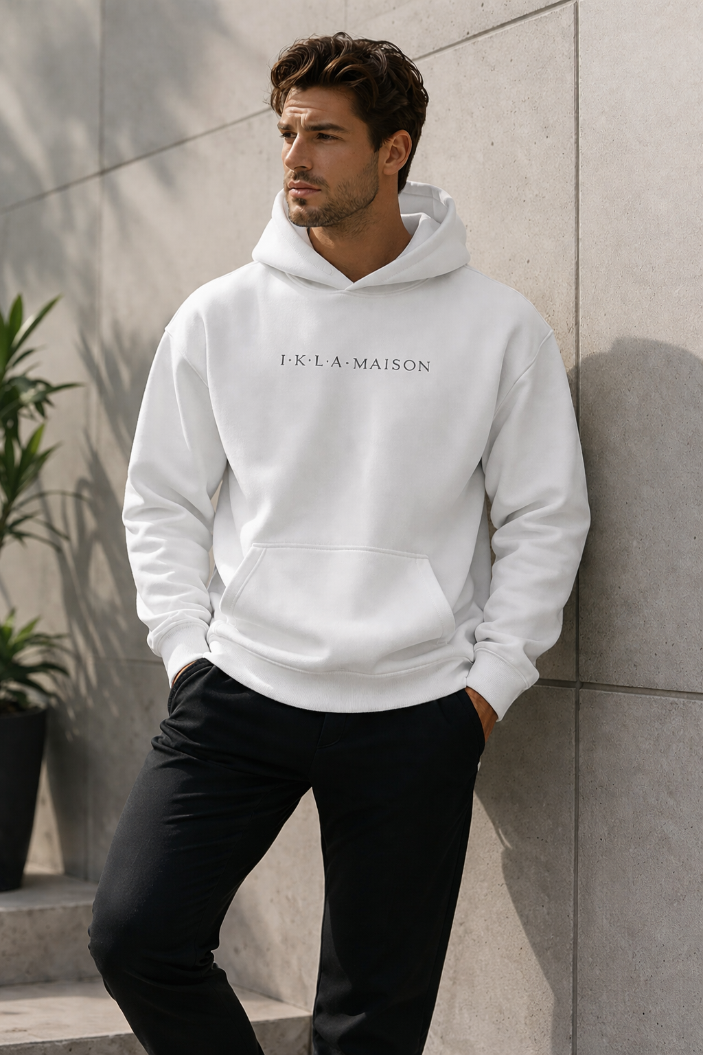 I.KLA Maison Signature Hoodie  Premium Minimalist White Pullover